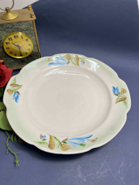 Сервировочное блюдо с ручками. Фарфор с ручной надглазурной росписью. Барановский ФЗ 1973-83гг. СССР. Картинка 1